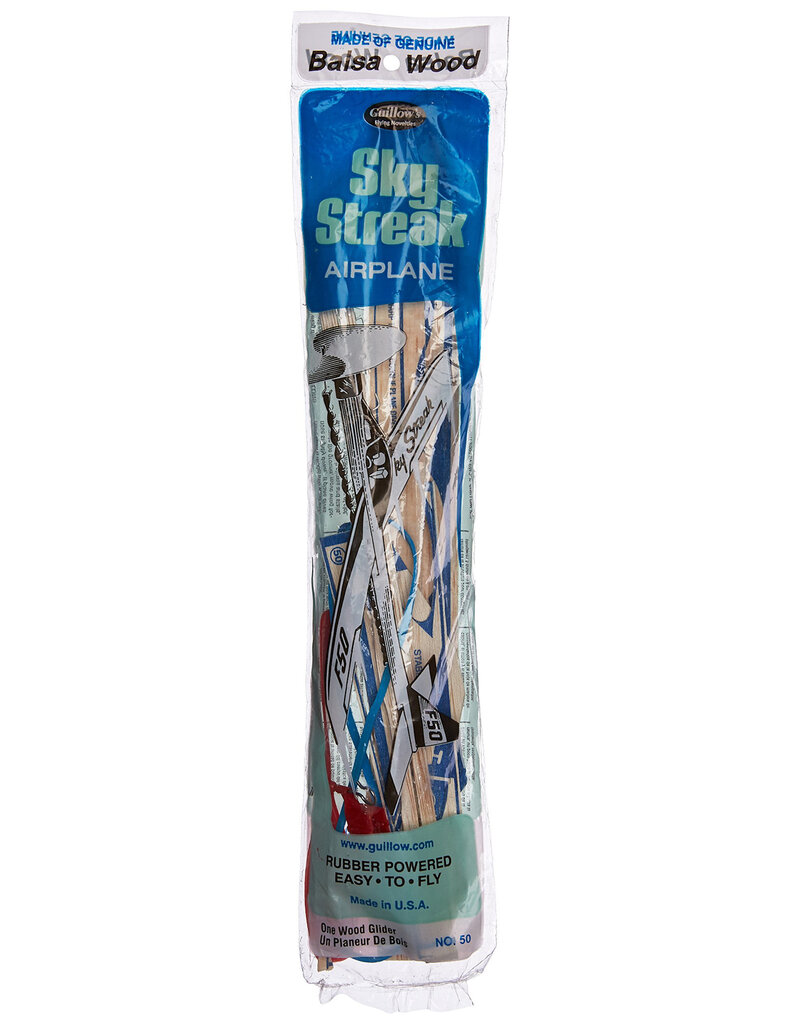 Guillow's Hobby Balsa Wood Glider Guillow's Sky Streak Airplane - Blue