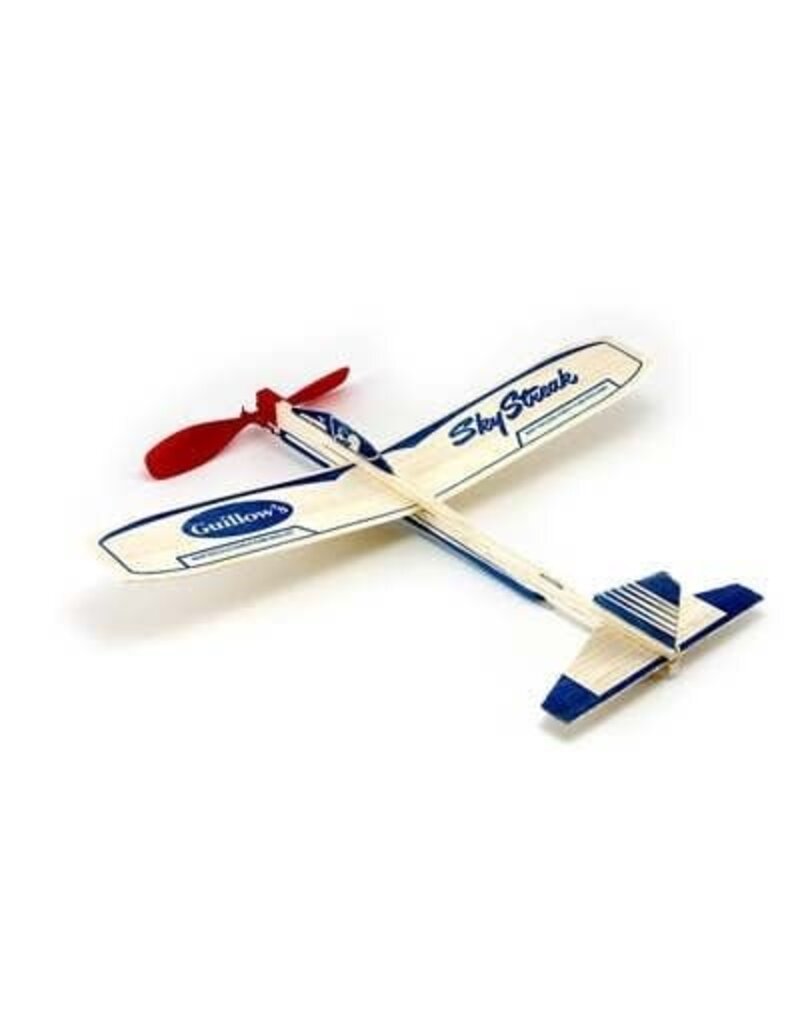Guillow's Hobby Balsa Wood Glider Guillow's Sky Streak Airplane - Blue