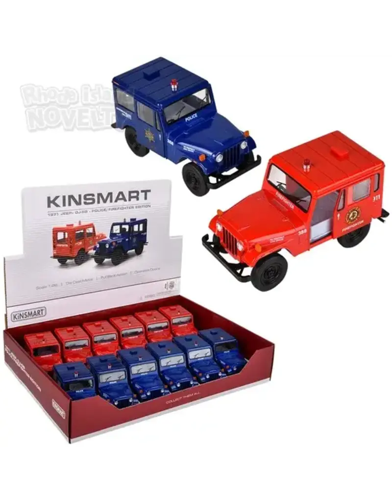 The toy network Diecast Pull Back Jeep Police and Firefighter (Colors Vary; Sold Individually)