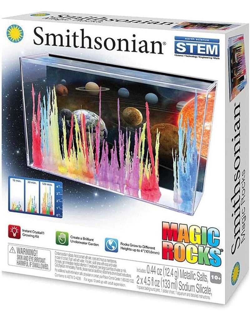 Toysmith Smithsonian Magic Rocks Instant Growing Crystal Kit | STEM