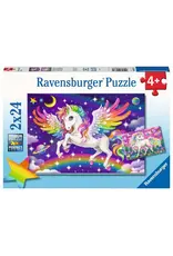 Ravensburger Children's puzzle 2x24 pieces - Unicorn and Pegasus