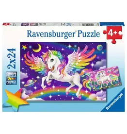 Ravensburger Children's puzzle 2x24 pieces - Unicorn and Pegasus