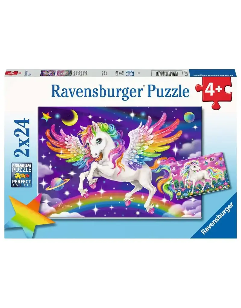 Ravensburger Children's puzzle 2x24 pieces - Unicorn and Pegasus