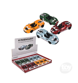 The toy network Die Cast Pull Back McLaren Elva Livery ( Sold Individually; Assorted Colors)