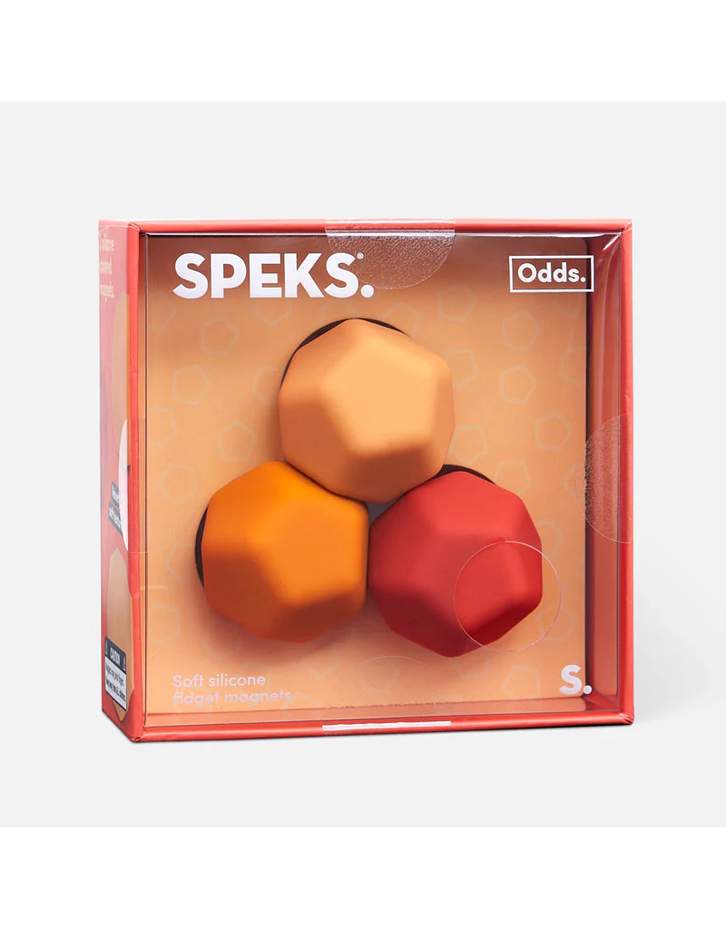 Retrospective Goods LLC. Speks Orange Odds Silicone Fidget Magnets