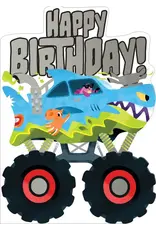 Paper House Production Birthday Card Foil Shark Monster Truck
