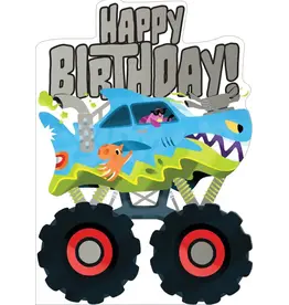 Paper House Production Birthday Card Foil Shark Monster Truck