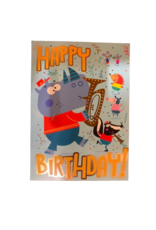 Playhouse Card - Animal Band Foil Happy Birthday