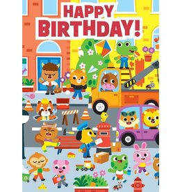 Paper House Production Card Busy Town Happy Birthday