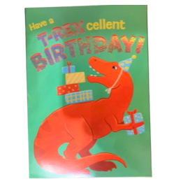 Paper House Production Card - Birthday Foil T-Rex