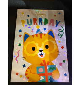 Paper House Production Happy Purrday Birthday Kitten Foil Card