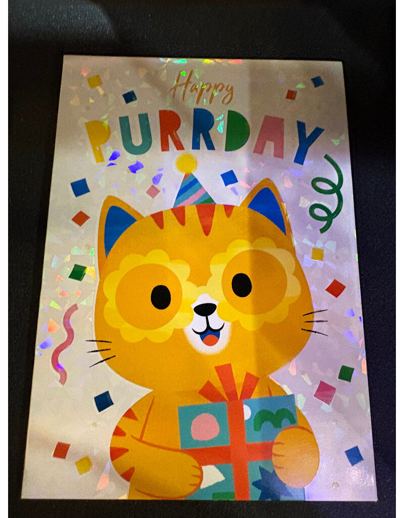 Paper House Production Happy Purrday Birthday Kitten Foil Card