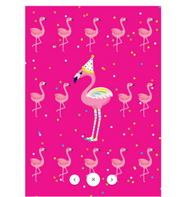 Playhouse One of a Kind Flamingo Neon Ink Card