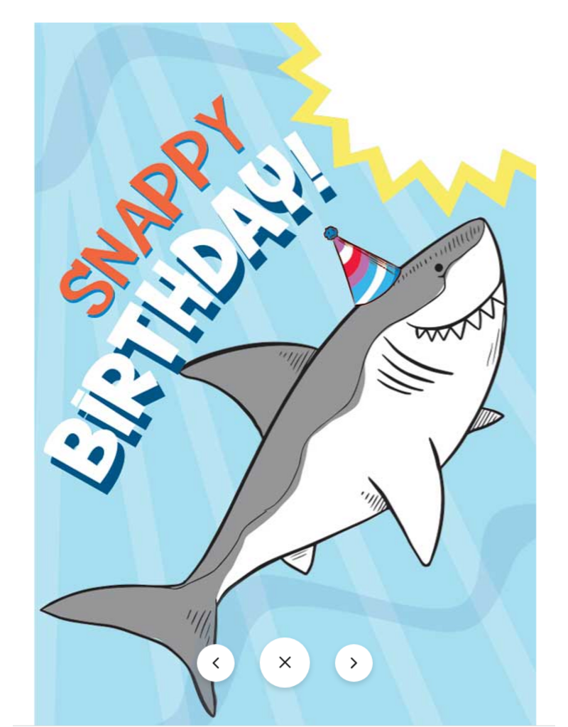Playhouse Shark Bite Bithday Card