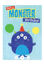 Playhouse Monster Flocked  Birthday Card