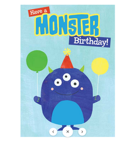 Playhouse Monster Flocked  Birthday Card