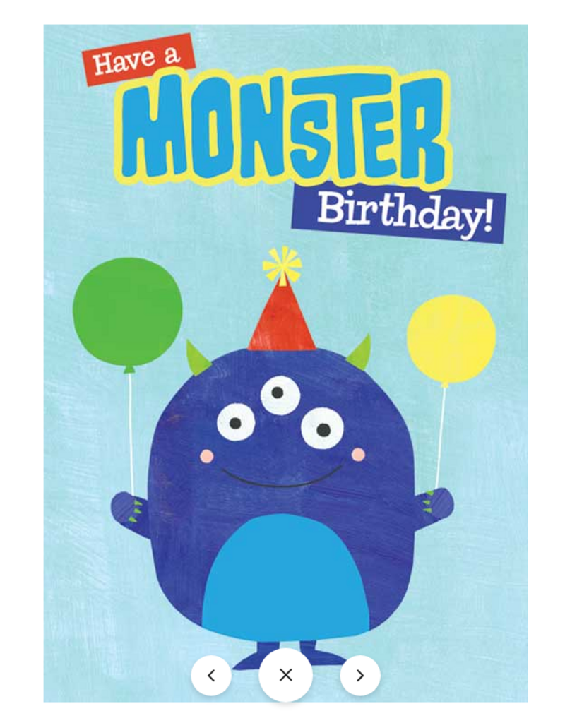 Playhouse Monster Flocked  Birthday Card