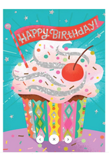 Playhouse Cupcake Foil Birthday Card