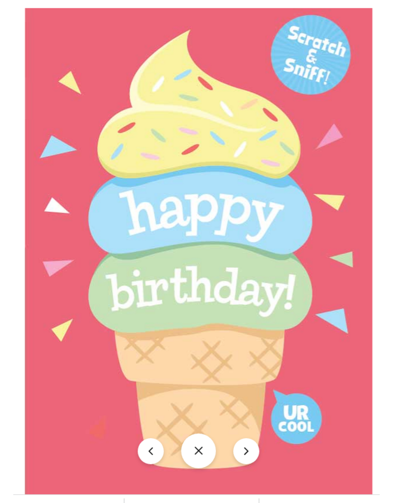 Playhouse Ice Cream Cone Scratch & Sniff Birthday Card