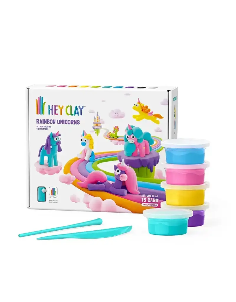 Fat Brain Toys Craft Kit Hey Clay - Rainbow Unicorns