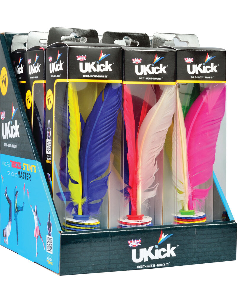 mukikiM Toys & Games Wicked UKick Feathered Toy - KICK IT, HACK IT, WHACK IT! ( Sold Individually; Assorted Colors)