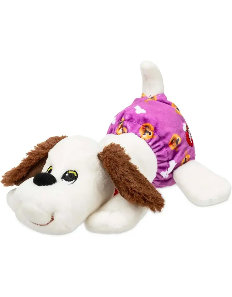 Schylling Toys White Newborn Pound Puppies Puppy with Purple Diaper