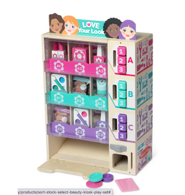 Melissa & Doug Wooden Sort, Stock, Select Beauty Kiosk Play Set