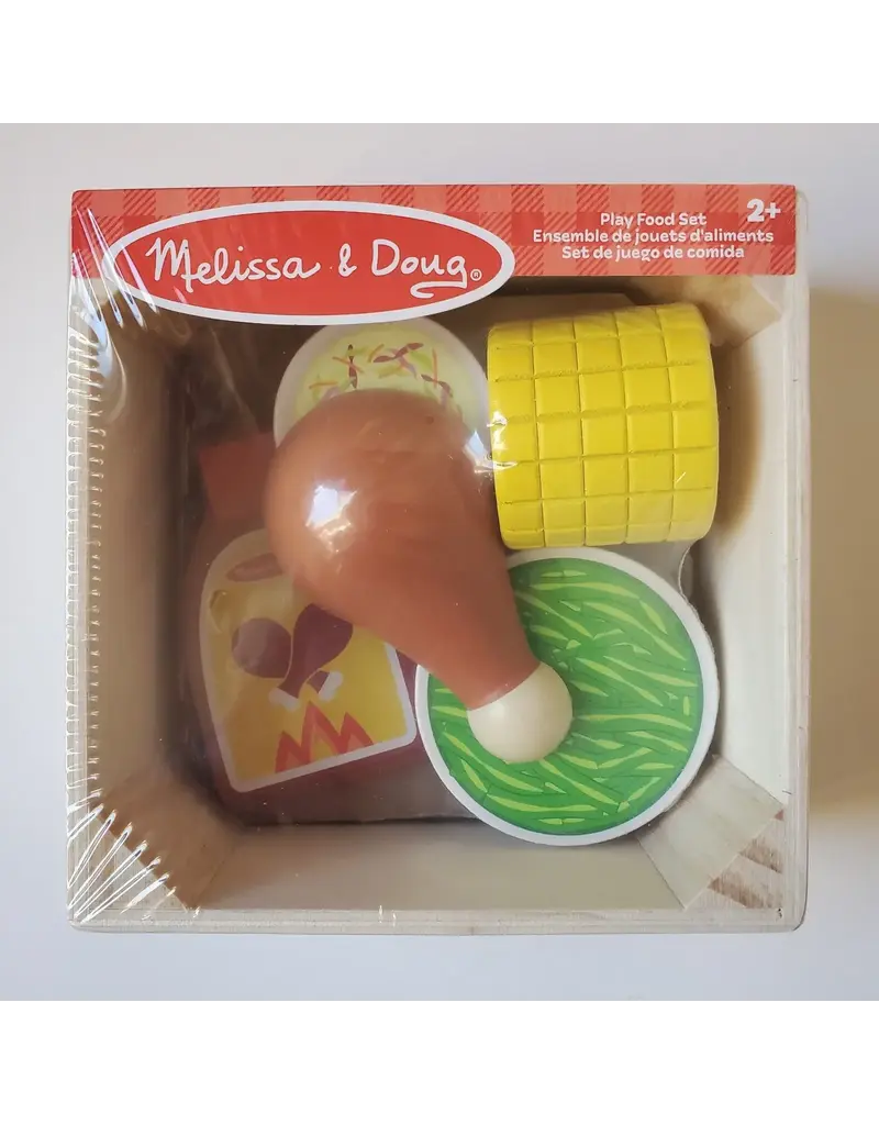 Melissa & Doug Wooden Dinner Picnic Box Play Food Set