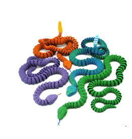 Curious Minds Toys 3D Printed Snake Wiggle Articulated Fidget Toy (12"; Assorted Colors; Sold Individually)