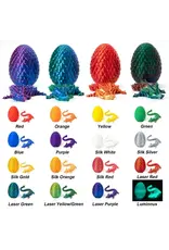Curious Minds Toys Mini 3D Printed Articulated Dragon in Egg (Sold Individually, Assorted Colors)