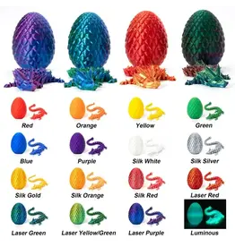 Curious Minds Toys Mini 3D Printed Articulated Dragon in Egg (Sold Individually, Assorted Colors)