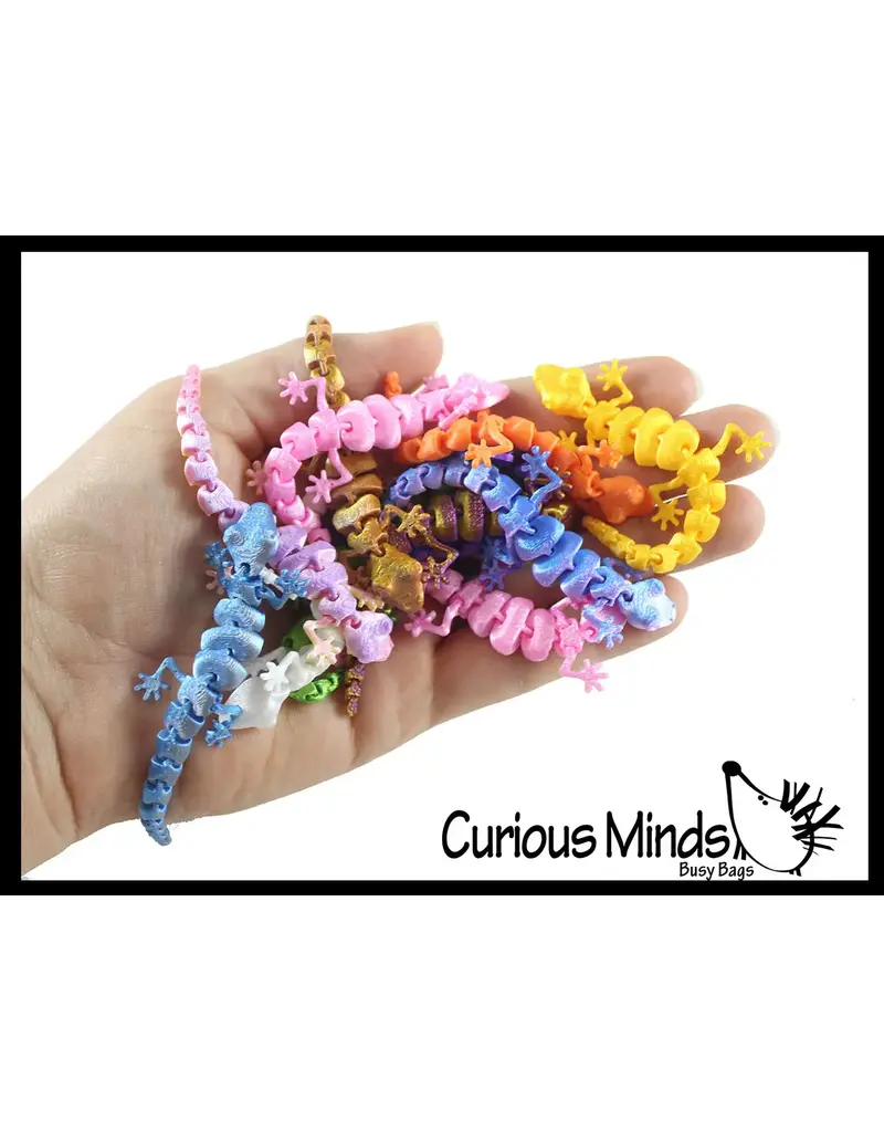 Curious Minds Toys Tiny 3D Printed Mini Gecko Lizard Wiggle Figure