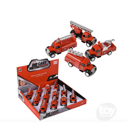 The toy network Die Cast Pull Back Classic Fire Engine 3" Assorted style (sold single)