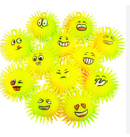 Rhode Island Novelty Novelty 5" Light-Up Emoticon Puffer Ball -Assorted styles (sold single)