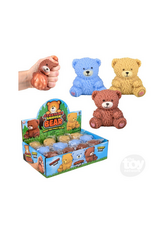 The toy network Squish And Squeeze Teddy Bear 2.75" Assorted colors (color will vary) sold single