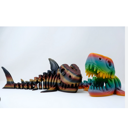 LNZ Custom Design 3D Print Flexi skeleton shark small Assorted color (color will vary) sold single