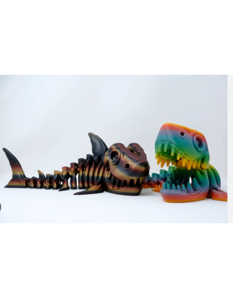 LNZ Custom Design 3D Print Flexi skeleton shark small Assorted color (color will vary) sold single
