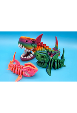 LNZ Custom Design 3D Print Flexi skeleton shark small Assorted color (color will vary) sold single