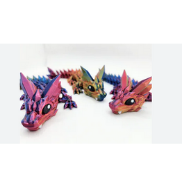 LNZ Custom Design 3D Print Baby crystal dragon 6" Assorted color (color will vary) sold single