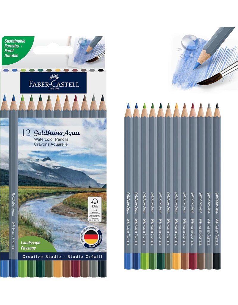 Faber-Castell Faber-Castell Goldfaber Aqua Watercolor Pencils - Landscape (12)