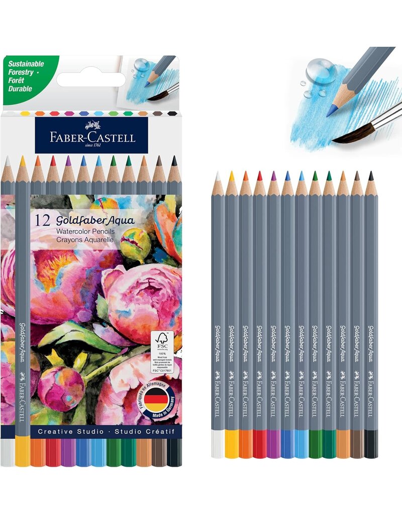 Faber-Castell Faber-Castell Goldfaber Aqua Watercolor Pencils - Pencil Box (12)
