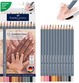 Faber-Castell Faber-Castell Goldfaber Aqua Watercolor Pencils - Skin Tones (12)