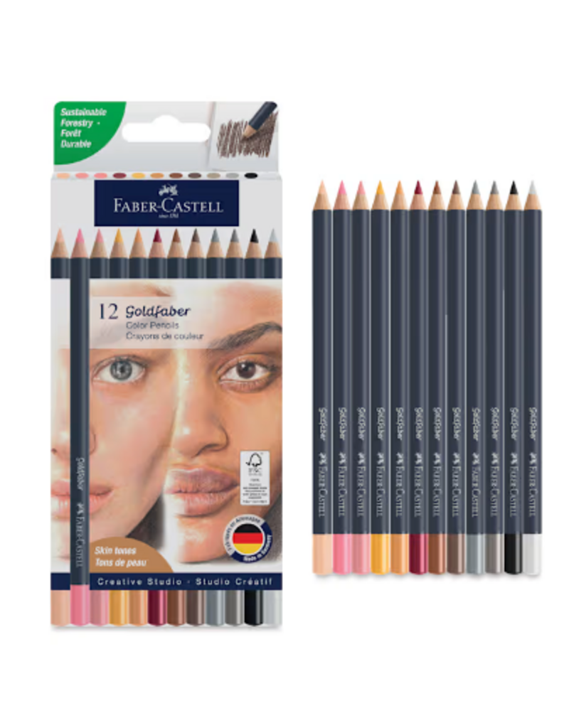 Faber-Castell Art Supplies Goldfaber Color Pencils - Skin Tones (12 Count)