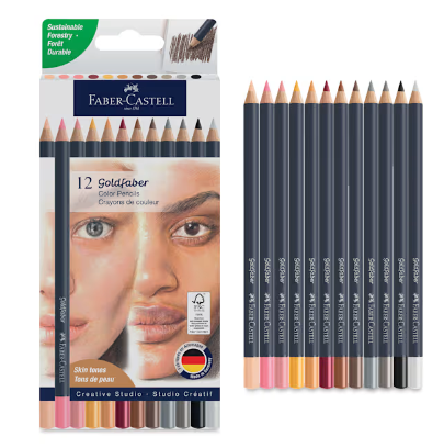 Art Supplies Goldfaber Color Pencils - Skin Tones (12 Pack)
