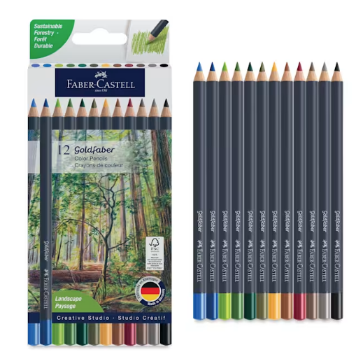 Art Supplies Goldfaber Color Pencils - Landscape Paysage (12 Pack)