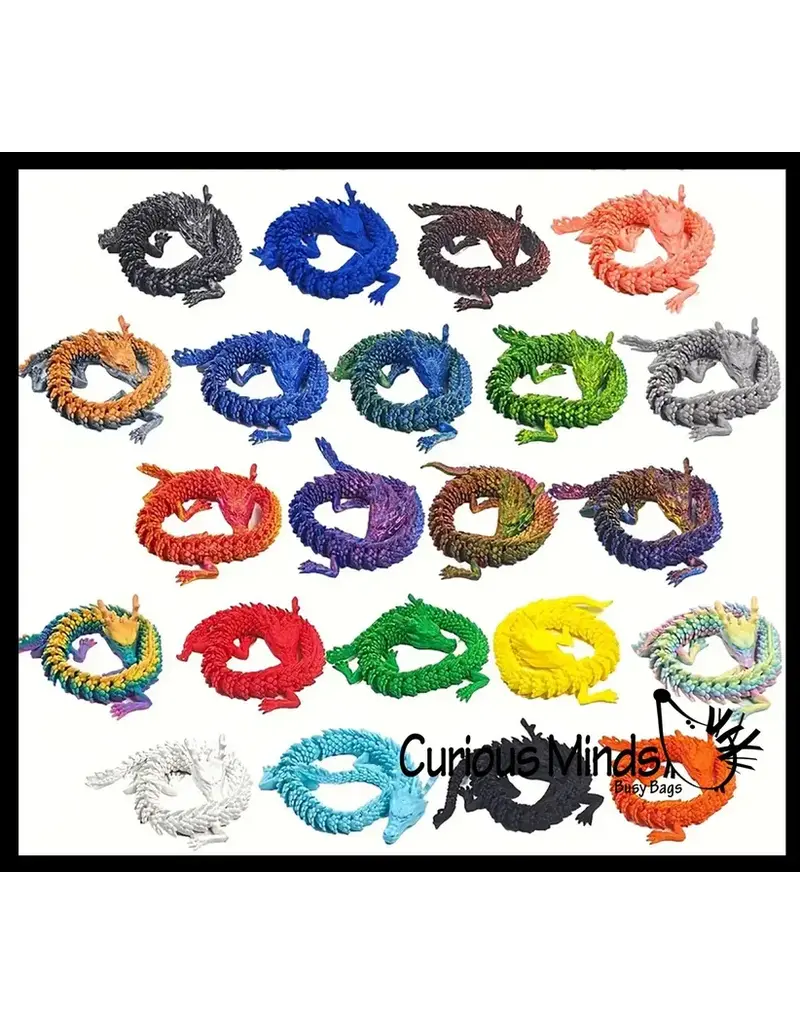 Curious Minds Toys 3D Printed Large 12" Dragon Wiggle Articulated Jointed M Assorted color (color will vary) sold single