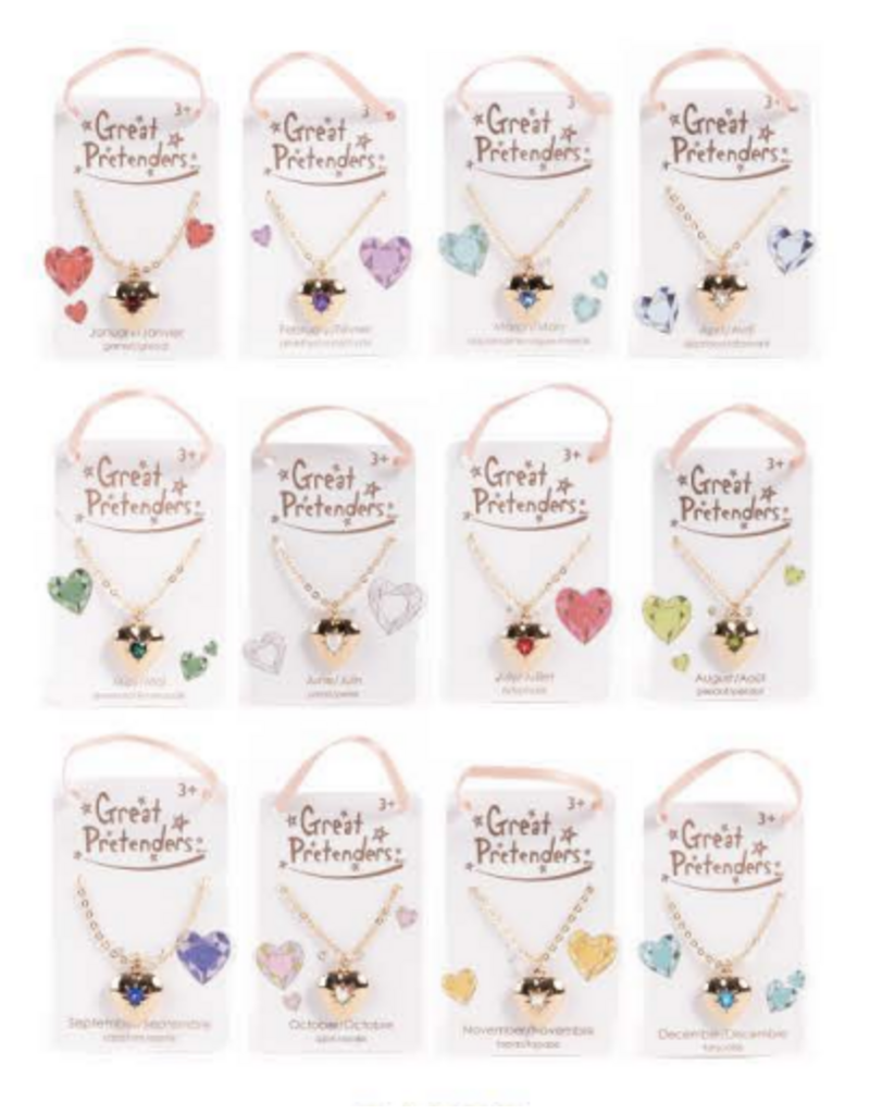 Creative Education (Great Pretenders) Jewelry Birthstone Heart Locket ( Assorted; Sold Individually)