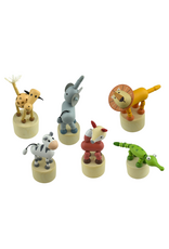 US Toys Wooden Jungle animal Push Puppet Assorted (style will vary and sold single)