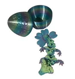 PYE Games 3D Printed Mystery Lucky Dragon Egg  Fidget Toy ( Clover; Assorted Colors: Assorted Styles)