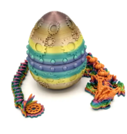 PYE Games 3D Printed Mystery Steampunk Dragon Egg  Fidget Toy (Assorted Colors: Assorted Styles)